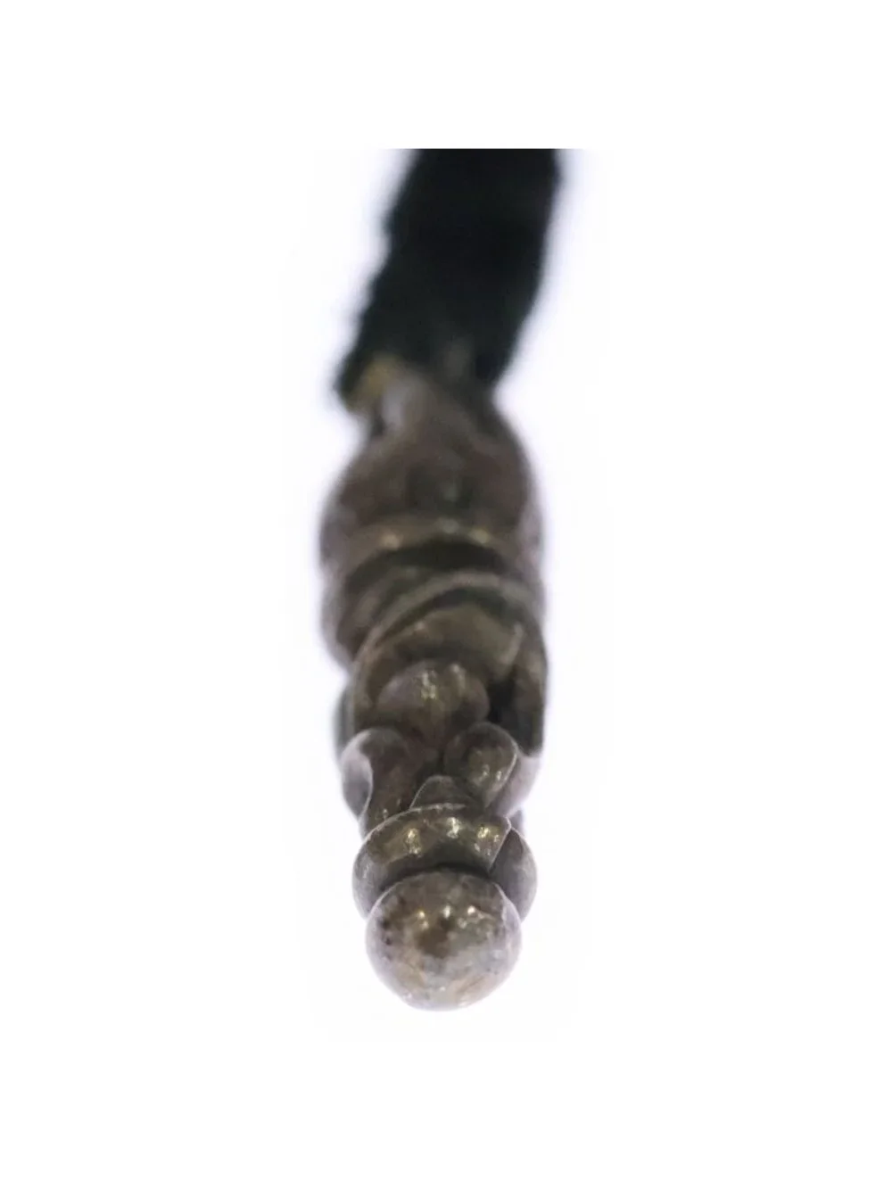 Chrome Hearts Leather Braid Scroll Necklace Black Silver